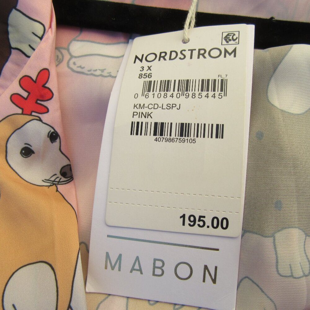 Brand New Karen Mabon Pink Christmas Dog Pajama Top & Pants Set Size 3XL - Picture 6 of 12